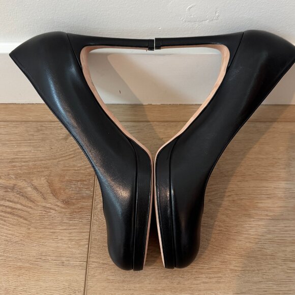 Stuart Weitzman Black Leather Platform Heels – Made in Spain, Size 7 - Picture 7 of 7